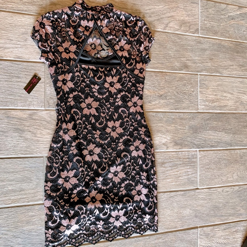 Lace mini dress. Very flattering!!!